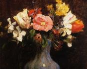 Flowers Camelias and Tulips - 亨利·方丹·拉图尔